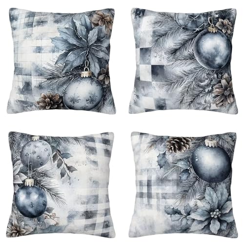 Outdoor Blau Kissenbezug 40x40cm Wasserdicht Kissenbezüge 4er Set,...