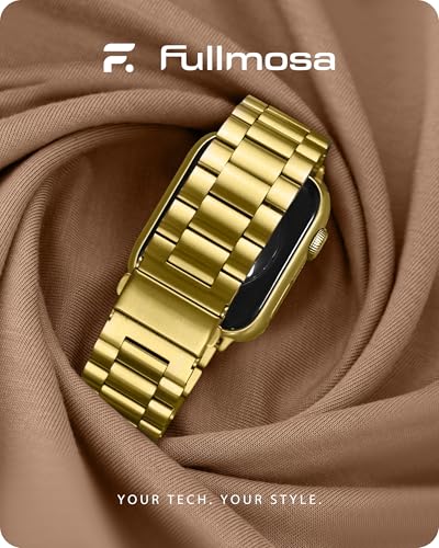 Image of Fullmosa Metal Strap with Case for Apple Watch | Fits iWatch Ultra3 /2 /1, SE3 /2 /1, Series 11 /10 /9 /8 /7 /6 /5 /4 /3 /2 /1, Stainless Steel Band for Men Women (NO WATCH)