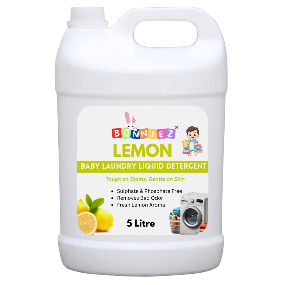 Baby Liquid Detergent for clothes with Lemon Fragrance with No Chemicals for soft clothes 100% safe to use (5L - lemon)-image-45