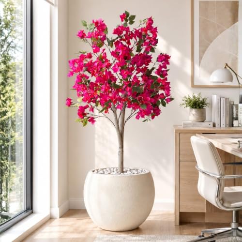 Image of MASON HOME Artificial Pink Bougainvillea Plant Without Pot - 5 Feet | Realistic Plant - Trees - Flowers | Indoor Tropical | Home - Shop - Office | Gifting - Decor - Ambience - Durable | No Maintenance