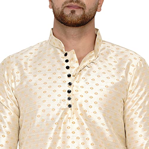 Image of Veera Paridhaan Men's Banarasi Full Sleeve Printed Long Straight Kurta