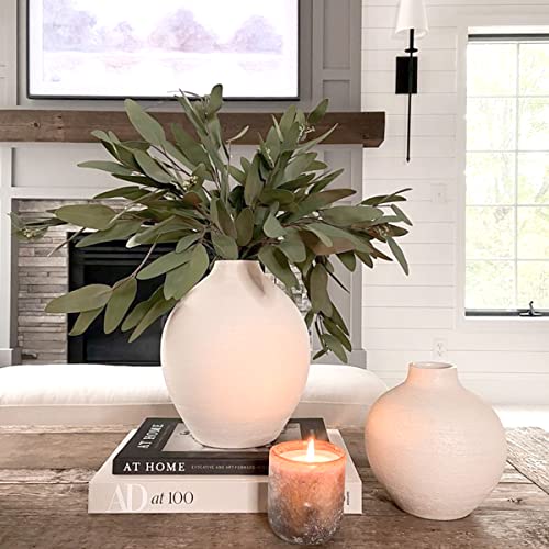 Annie&Panda 3 Pack Faux Real Touch Artificial Eucalyptus Stems With Seeds 31'' Tall Fake Plants Leaves Olive Tree Branches Faux Greenery Stems For Bridal Wedding Bouquet Vase Table Centerpiece Decor #TOP1