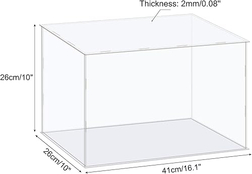 Miniatura 2 de MECCANIXITY Caja de exhibición de acrílico Escaparate transparente de protección a prueba de polvo 16.1x10x10 pulgadas para exhibición de