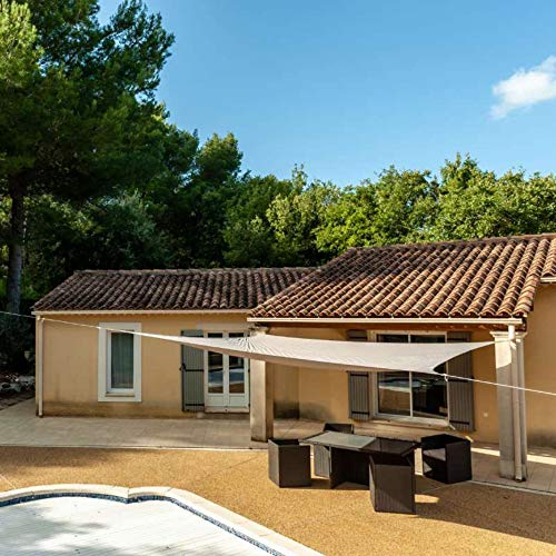 WerkaPro g/m2 11124 - Toldo Calado 160 g/m2, poliéster Cuadrado, 5 x 5 x 5 x 5 cm, Color Topo para balcón, terraza y jardín