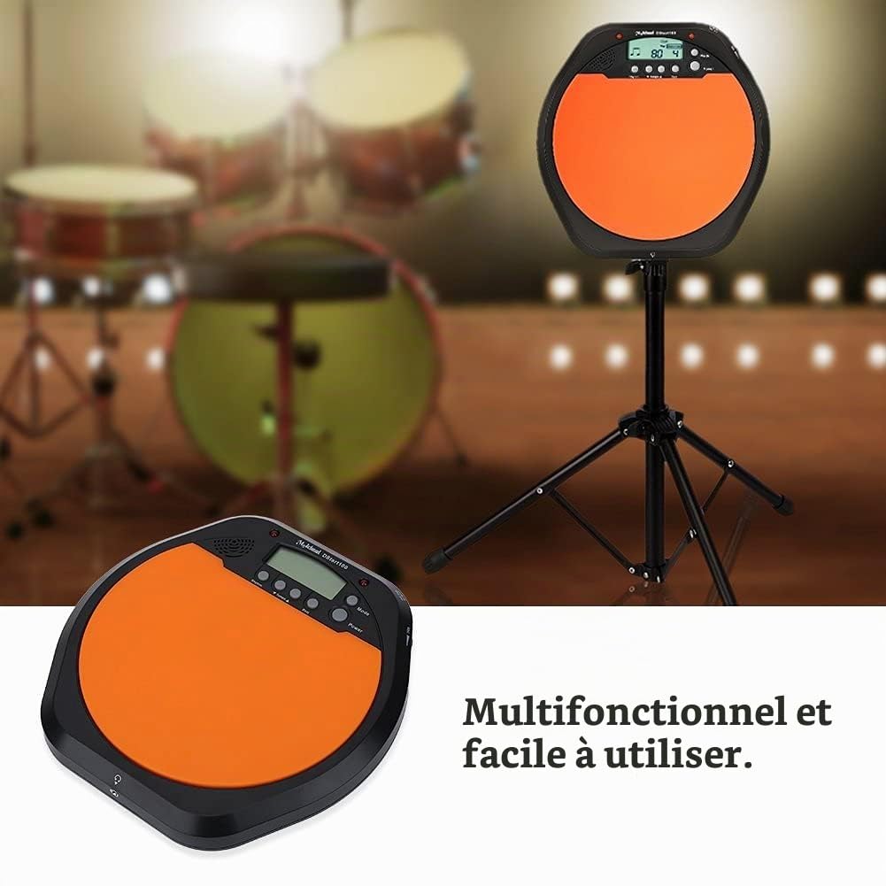 Alomejor Électronique Pad Numérique Pratique Formation Métronome Boîte à rythmes avec Écran LCD Écouteur pour Entraînement Pratique