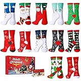 Weihnachtssocken Kuschelsocken Flauschig Lustige Weihnachtsmotiv weihnachten Festlicher Socken Christmas socks Baumwolle Socken Adventskalender Winter Warme Bett Socken für Damen Kinder Mädchen