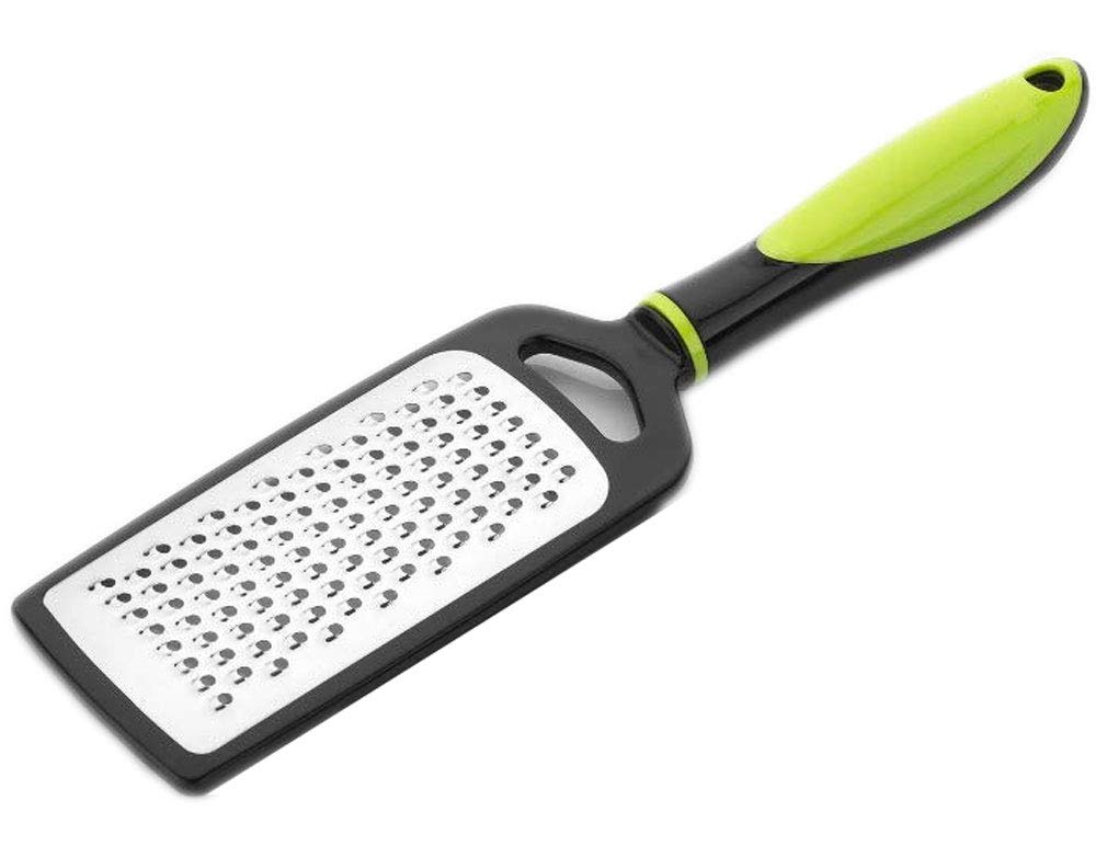 SIGNAMIO® Lemon Zester & Cheese Grater - Cheese, Lemon, Ginger, Garlic, Vegetables, Fruits - Stainless Steel Protective Cover, Dishwasher Safe -27" cm Flat (Green)