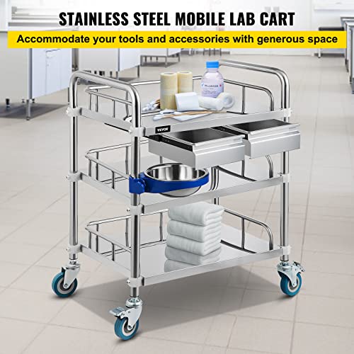 Vevor Ul001 3-Layer Lab Cart, Sliver #TOP1