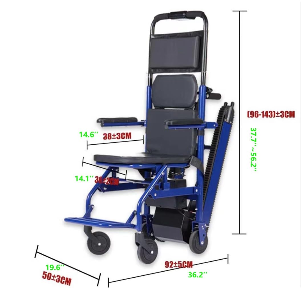 HZWJD Elevadores Eléctricos Para Escaleras,Salvaescaleras Para Personas Mayores,Salvaescaleras Portátil,Silla De Ruedas Para Subir Escaleras Con Orugas,Batería De Litio De 13 Ah A