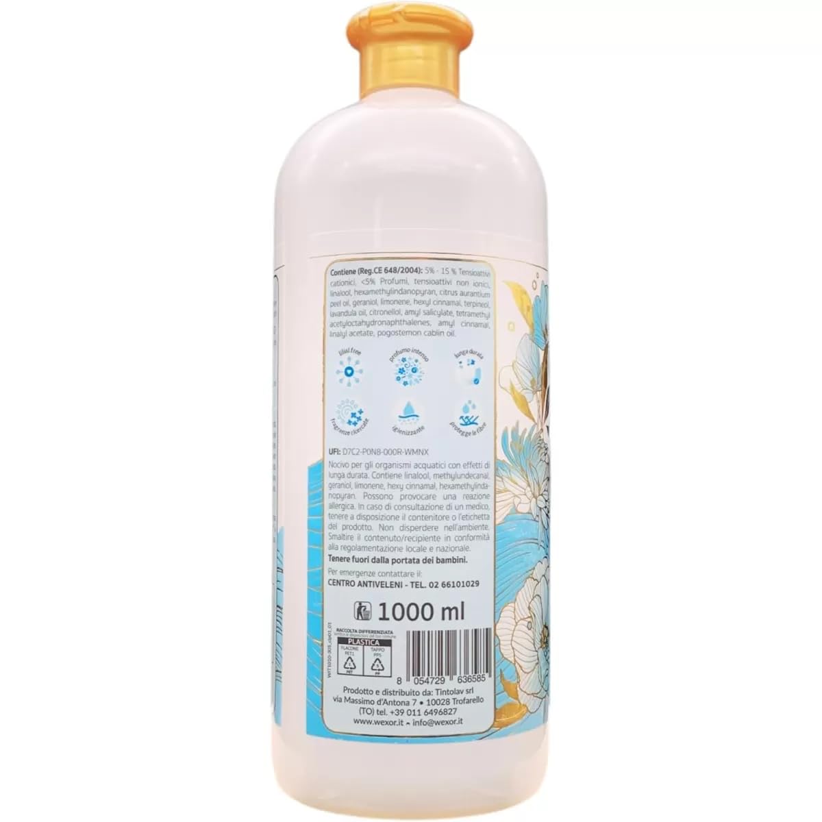WEXOR - 12 ammorbidenti Fresh Touch Ammorbidente - Ammorbidente extra profumato con essenza concentrata - fragranze fresche selezionate - 55 lavaggi 1 litro + portachiavi Beni Culinari