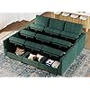 Belffin Corduroy Modular Sectional Sofa 9 Seat Convertible Sectional Sleeper Sofa Bed with Storage Ottomans Modular Sectional Couch Bed for Living Room Green