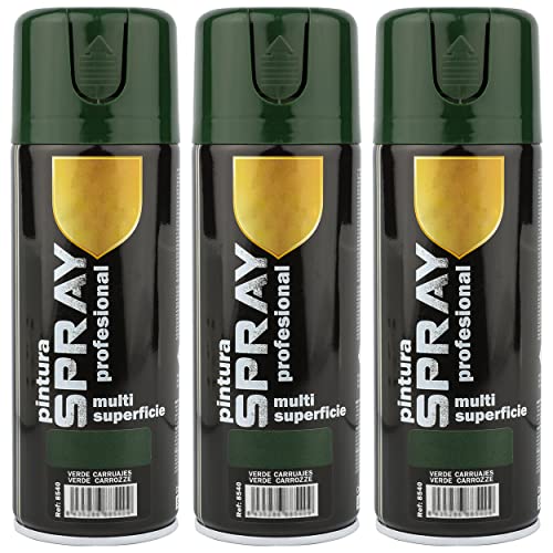 H HANSEL HOME Pintura Spray Verde Carruajes 400 Ml - Pack de 3 Unidades