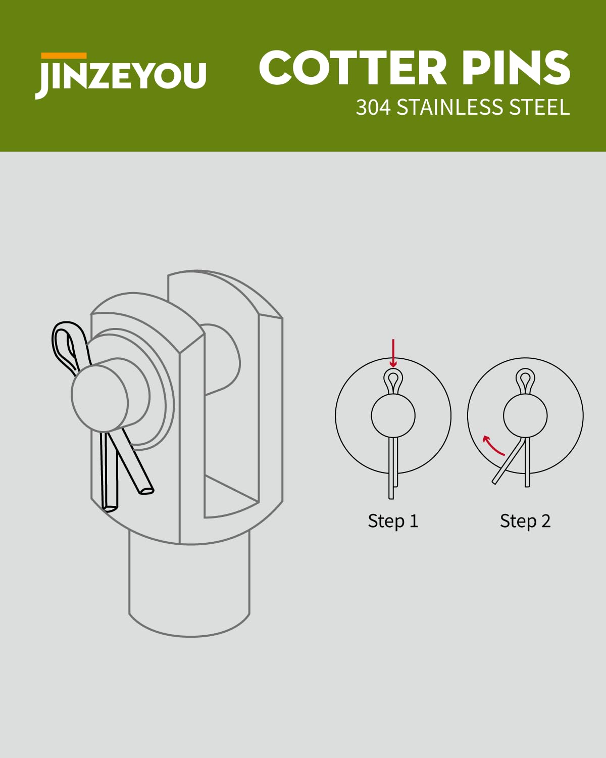 310 Pz Coppiglie Acciaio Inox, Coppiglie Spaccate Cotter Pins, Perni Divisi, Copiglie di Sicurezza Acciaio Inox per Autocarri, Trattori, Tosaerba, Auto, Camper, Meccanici, Garage, Officina