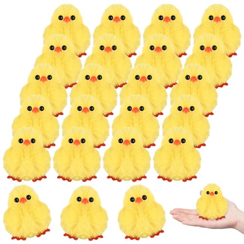 XEQWZVFR 50Pcs Plush Chicks Keychain Large Fluffy Chicks Realistic Plush
