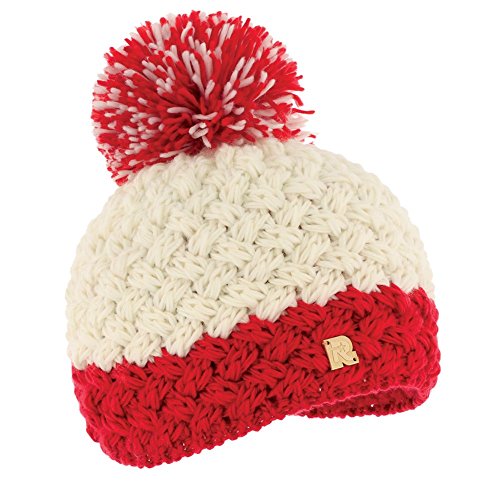 Toutacoo, Mütze, Strickmütze, Bunt, Gekreuzte Maschen, mit Bommel - Handarbeit Bigoo Ecru Cover