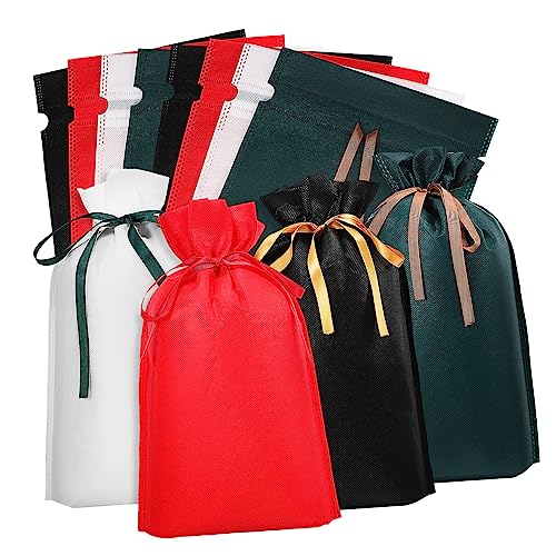 SOESFOUFU 12pcs/pack Non-woven Drawstring Present Bags for Favors Reusable Wrapping Pouch Large Opening for Party Supplies