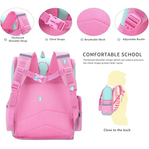Image of Storite School Backpacks for Girls Stylish Bags for Girls Kids 7-12 Years Old Cartoon Water Resistant Backpack Durable Burden Relief School Bag Birthday