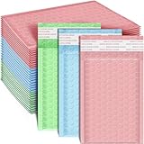Henoyso 162 Pcs Colored Small Bubble Mailers 4x6 Inch Poly Shipping Envelopes Bulk Adhesive Shipping Bags Cushioning Padded for Trading Card Mailing Packaging (Light Pink, Light Green, Light Blue)