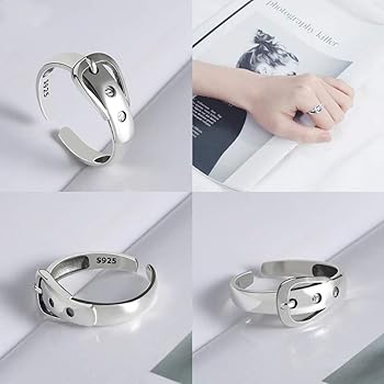 Amazon | リング ベルト型 指輪 シルバーアクセサリー ヒップホップ