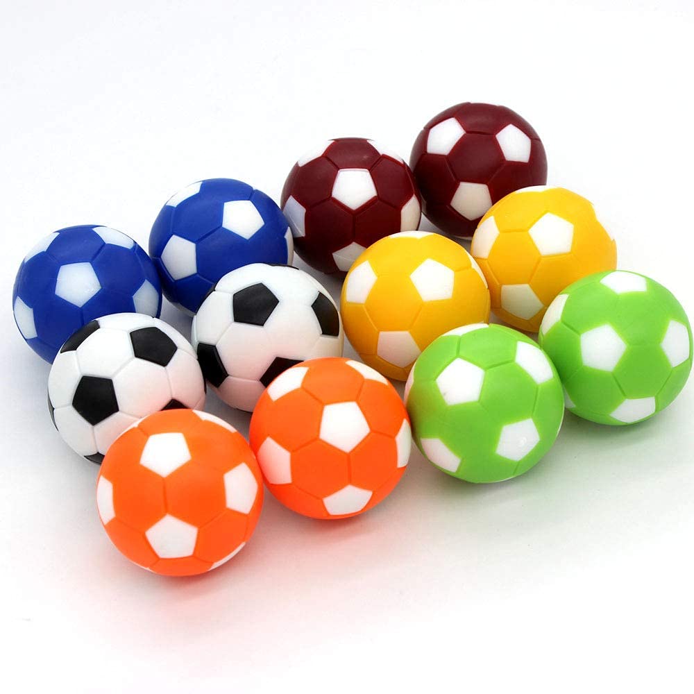 BQSPT Foosball Table Replacement Foosballs,Mini Colorful 36mm Official Tabletop Game Ball - Set of 12 Soccer Balls (12 Pack)