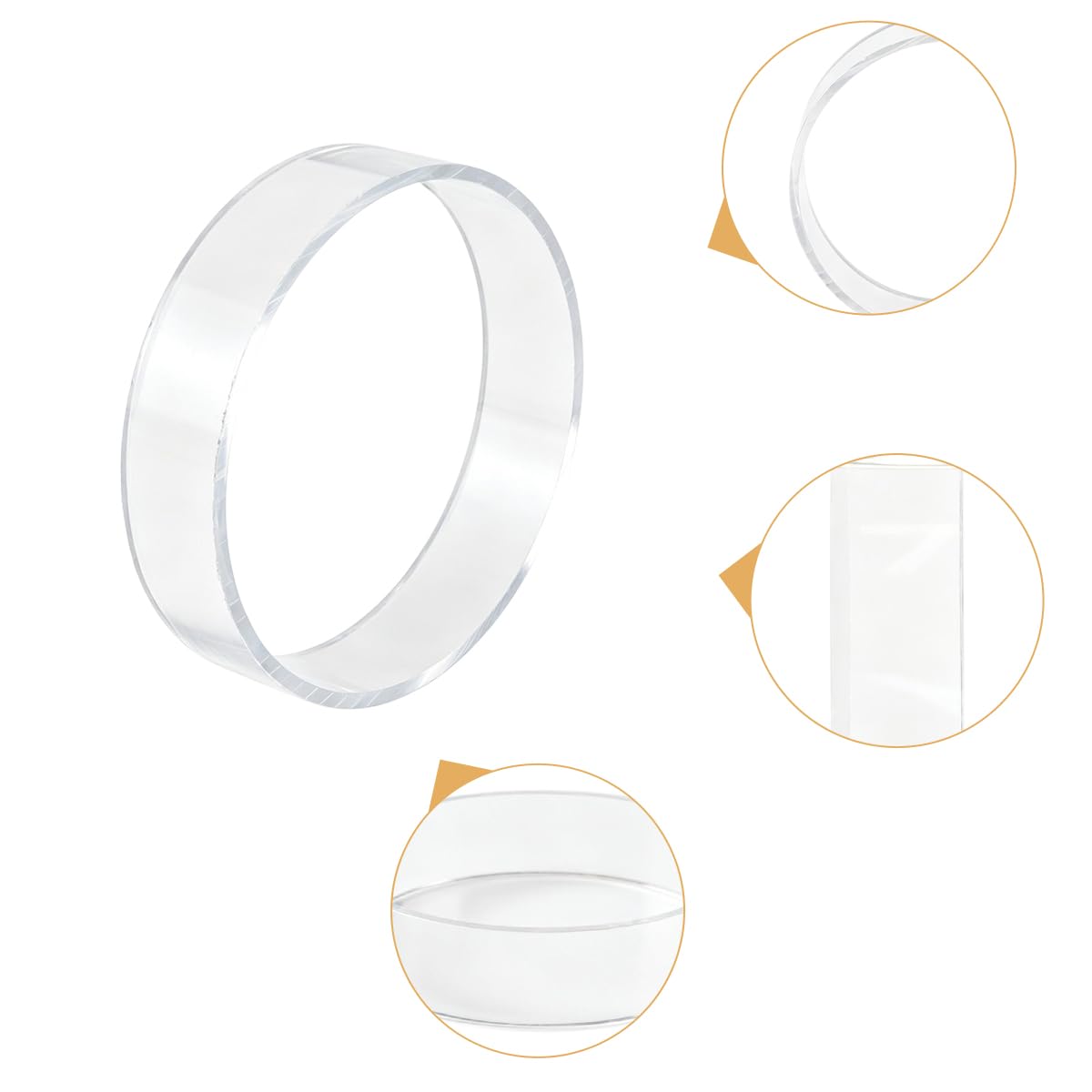 Riven 6 soportes de bola de acrílico transparente, soporte de exhibición redondo para baloncesto, voleibol, fútbol, cajas de almacenamiento de recuerdos
