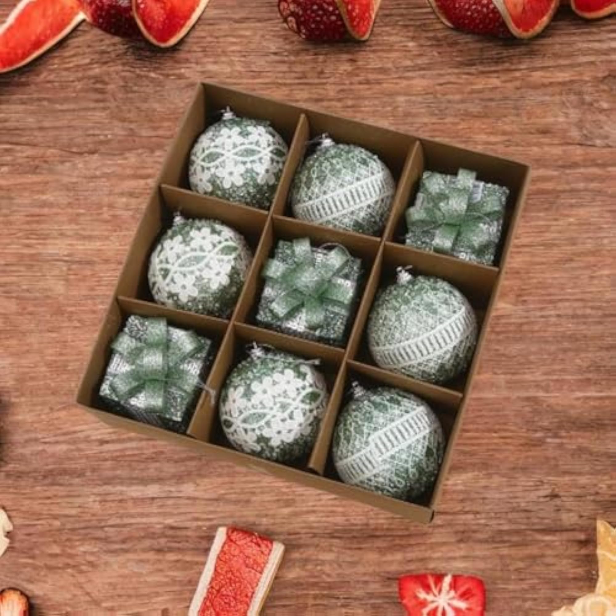 9 Pieces Christmas Ball Baubles Hanging Pendants