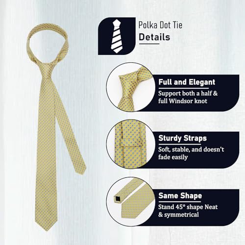 Image of Polka Dot Tie for Mem, Classic 57 inch Mens Ties Patterned Formal Men's Necktie for Business Party Wedding Shirt Tuxedo