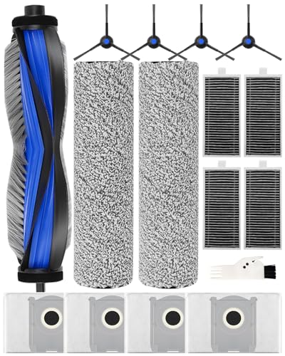 Image of Yivy X8 PRO Omni Accessories for ECOVACS DEEBOT X8 PRO Omni /YEEDI S14 Plus,16 Pack Replacement Parts with 1 Main Brush, 2 Roller Mops, 4 Dust Bags, 4 Side Brushes, 4 HEPA Filters, 1 Brush