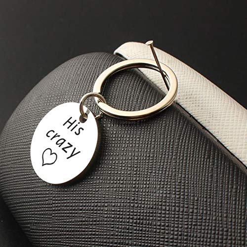PSL Set Portachiavi Per Coppie In Acciaio Inox - "His Crazy Her Weirdo" - Regalo Fidanzati