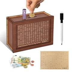 YISH Salvadanaio 5000 Euro:Salvadanaio Riutilizzabile con Obiettiv di Risparmio e Numeri con Contatore,con Pennarello e Adesivi da 3000 Euro