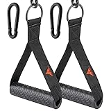 allbingo Excellent Resistance Band Handles, Military Ultra Heavy Duty Cable Machine Exercise Handle Rubber Grips with Large Clips, Pulley System Weight Lifting Home Gym Accessories (Classic Black)