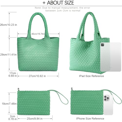 Image of JINMANXUE Fashion Woven Bag Shopper Bag Travel Handbags and Purses Women Tote Bag Large Capacity Shoulder Bags