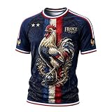 Maillot France 2026   Tee Shirt Homme Manches Courtes Maillot de Foot France Supporter Football T Shirt Décontracté Vêtements de Football Haut Coupe Classique Cadeau Foot pour Fans