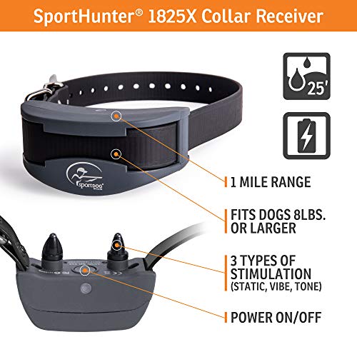 SportDOG Brand SportHunter 1825X Remote Trainer - Rechargeable Dog Training Collar with Shock, Vibrate, and Tone - 1 Mile Range - SD-1825X - Thumbnail 3