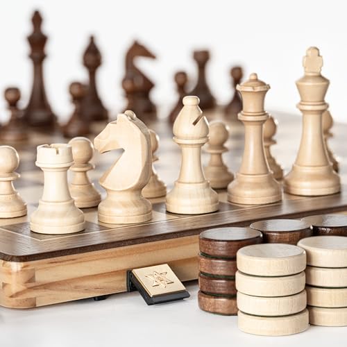 Magnetic Wooden Chess Set A&A de Madera y Magnetismo miniatura 7