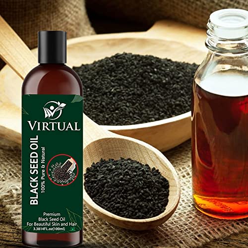 Image of VIRTUAL Pure Essential Oil For Stronger Hair, Body Skin Care, Moisturizing Dry Skin, Eyelash & Nails Cold Pressed Oil With No Mineral & Silicones