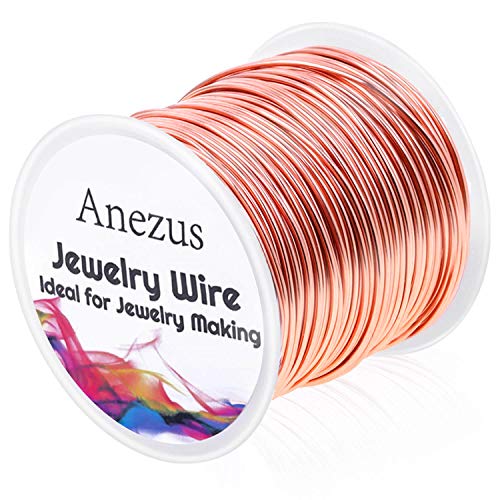 anezus 18 Gauge Jewelry Wire for Jewelry Making Craft Wire Tarnish Resistant Copper Beading Wire for Jewelry Making Supplies and Crafting (18 Gauge Copper)