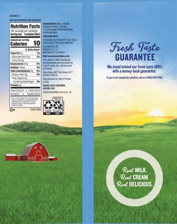 Land O'Lake's Mini Moos Liquid Coffee Creamer Singles, Half and Half, 0.30 fl oz, 192 ct