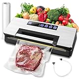 Envasadora automática al vacío para alimentos, 100 kPa con modo seco/húmedo, operación con una sola mano, cortador integrado y almacenamiento de bolsas