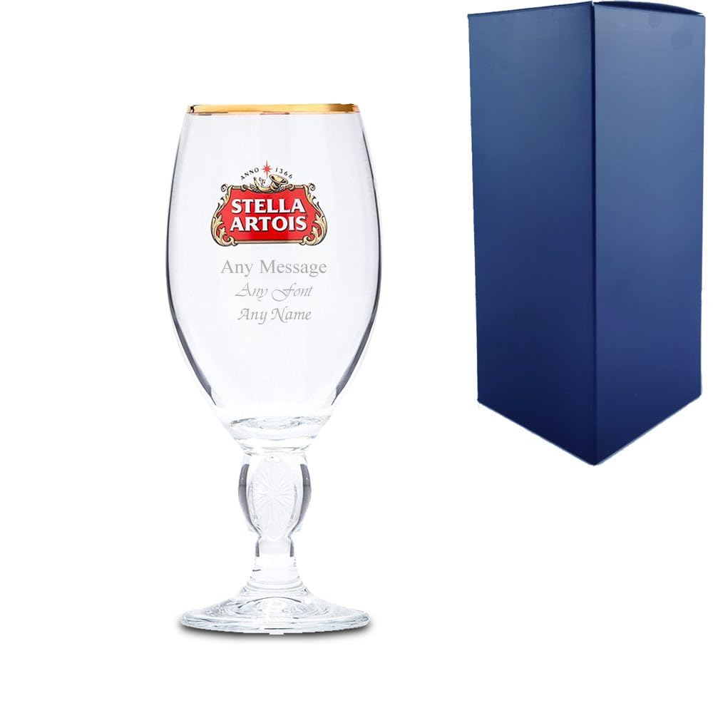 Personalised Engraved Stella Half Pint Glass 10oz with Gift Box | Custom Beer Glasses, Birthday Gifts for Him, Men Gifts, Best Man Groomsmen Gift