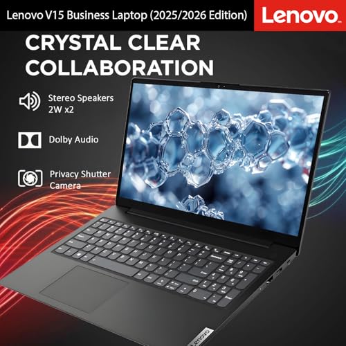 Image of Lenovo 2026 Newly Designed Business and Student Laptop, Intel Powerful Processor, 16GB RAM, 512GB SSD, 15.6 inch FHD Display, Ethernet RJ-45, Ultra Quiet Design, Long Battery Life, Wi-Fi 6, Windows 11