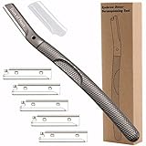 Facial Razor，Dermaplaning Tool Beauty,Metal eyebrow knife, face hair cleaning tool, Women's Shaving Razors & Blades (Black)