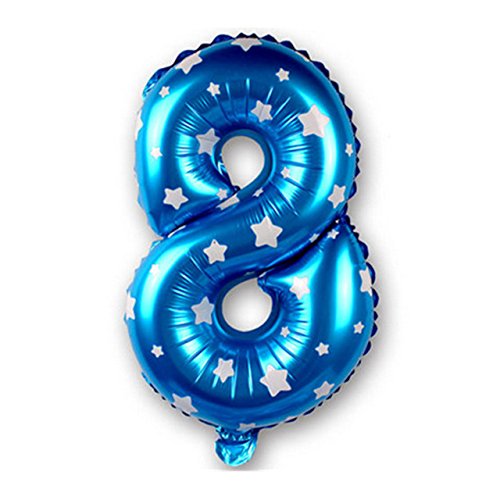 Image of GrandShop 50638 Eight Number Foil Toy Balloon 17 inch Inch - Blue