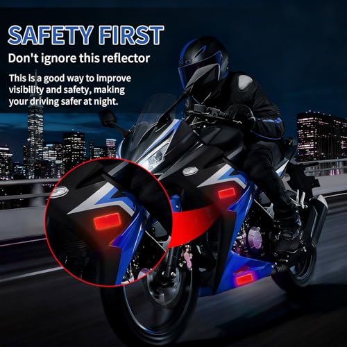 Image of 10 Pack Red Self Adhesive All Plastic 3.7'' Rectangle Reflectors for Mailbox, Motobikes, Trailers, Trucks, Boats, Suv's, RV's
