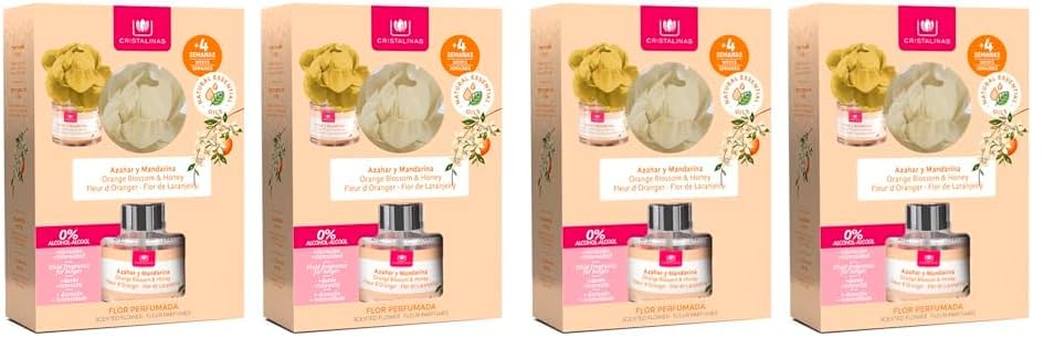 CRISTALINAS | Pack 2 Ambientador Flor Perfumada | Aroma Azahar | Larga Duración 4 Semanas | 2x40ml | 0% Alcohol (Paquete de 2)