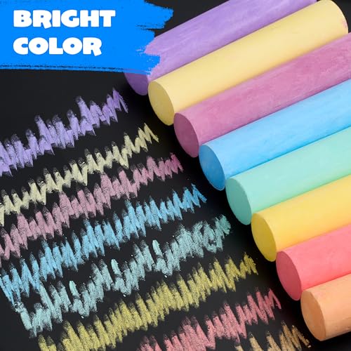Image of JOYIN 224 PCS Sidewalk Chalks Set Non-Toxic Washable Jumbo Chalk for Outdoor Art Play, Painting on Chalkboard, Blackboard and Playground