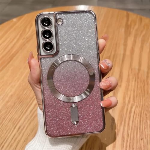 Coque S23 Ultra Magnétique Incassable Look Pailleté Dégradé Rose Chic