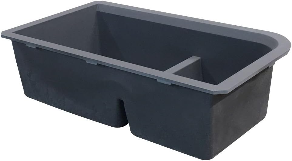 Exсluѕіvе Dіѕсоunt 90% Prісе Transolid RUDJ3118-17 Radius 31.75-in x 19.25-in x 9.5-in Granite 1-3/4 J-Shaped Double Undermount Kitchen Sink, Grey