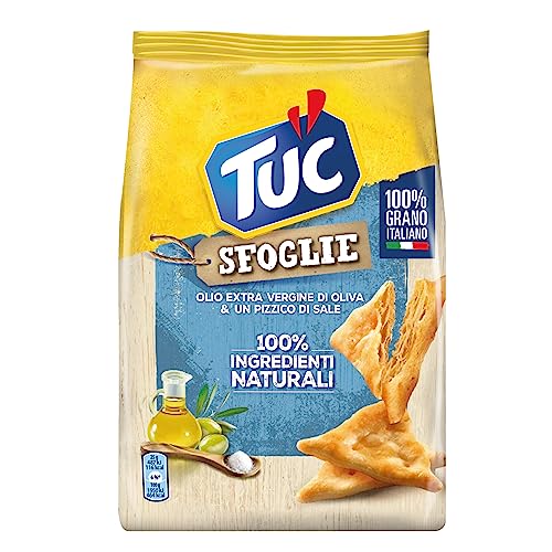 Tuc Sfoglie, Olio Extravergine di Oliva & un Pizzico di Sale, Triangolini Sottili e Croccanti Cotti al Forno, 170g