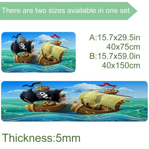 Tapis de cuisine antidérapants lot de 2 lavables au design pirate premium - 4